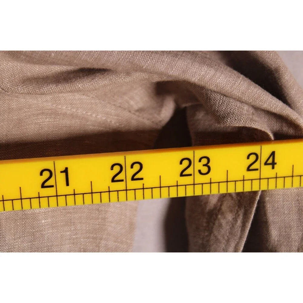 Banana Republic Classic Fit Men's Medium 100% Linen Beige LS Shirt 15 - 15 1/2